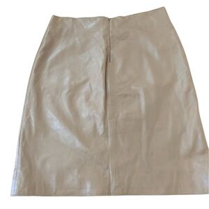 Arden B Tan Pencil Vintage Leather Skirt Knee-length